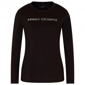 Тениска Armani exchange XW001383_AF10356 long sleeve T-shirt - Black (Black) тениска,мъжки,тениски,дамски,тениски,armani,exchange,xw001383,af10356,long,sleeve,t,shirt,black,(black)
