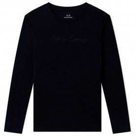 Тениска Armani exchange XW001456_AF10356 long sleeve T-shirt - Black (Black) тениска,мъжки,тениски,дамски,тениски,armani,exchange,xw001456,af10356,long,sleeve,t,shirt,black,(black)