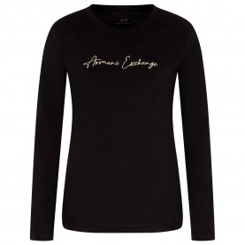 Тениска Armani exchange XW001456_AF10356 long sleeve T-shirt - Black (Black / Gold) тениска,дамски,тениски,armani,exchange,xw001456,af10356,long,sleeve,t,shirt,black,(black,gold)