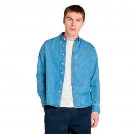 Риза с дълъг ръкав Timberland Denim long sleeve shirt - Blue (Horizon Blue Wash) риза,с,дълъг,ръкав,дамски,ризи,мъжки,ризи,timberland,denim,long,sleeve,shirt,blue,(horizon,blue,wash)