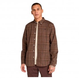 карирана,риза,мъжки,ризи,timberland,stretch,poplin,check,long,sleeve,shirt,chocolate,chip,yd,(brown)