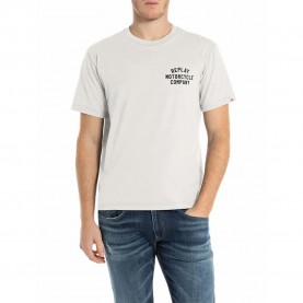 тениска,мъжки,тениски,replay,m3213.000.2660,short,sleeve,t,shirt,natural,white,(white)