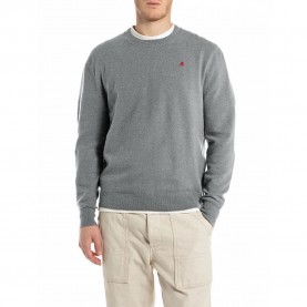 блуза,мъжки,пуловери,replay,uk4852.000.g22726s,sweater,iron,melange,(grey)