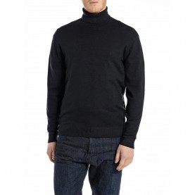 блуза,мъжки,пуловери,replay,uk4855.000.g21901,high,neck,sweater,deep,blue,(black)