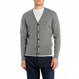 жилетка,мъжки,пуловери,replay,uk4862.000.g23138,cardigan,grey,(medium,grey,melange)