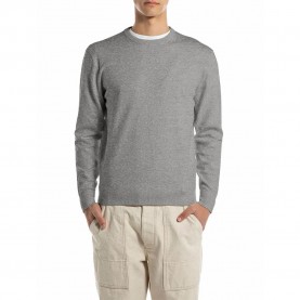 Блуза Replay UK4860.000.G23138 sweater - Grey (Medium Grey Melange) блуза,мъжки,пуловери,replay,uk4860.000.g23138,sweater,grey,(medium,grey,melange)