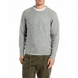 блуза,мъжки,пуловери,replay,uk4872.000.g23894,sweater,light,grey,melange,(grey)