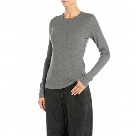 тениска,дамски,тениски,replay,w3414a.000.23970,long,sleeve,t,shirt,dark,grey,melange,(grey)