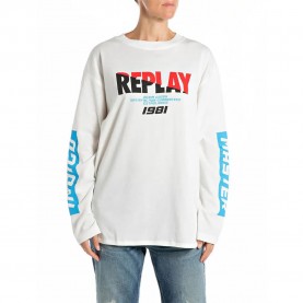 тениска,дамски,тениски,replay,w3450.000.23792p,long,sleeve,t,shirt,natural,white,(white)