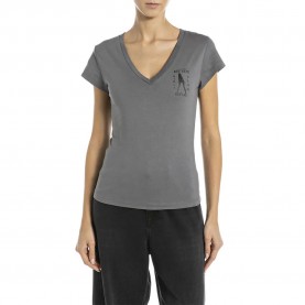 тениска,дамски,тениски,replay,w3467.000.22658g,short,sleeve,v,neck,t,shirt,grey
