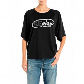 Тениска Replay W3447A.000.20994 short sleeve T-shirt - Black (Black) тениска,дамски,тениски,replay,w3447a.000.20994,short,sleeve,t,shirt,black,(black)