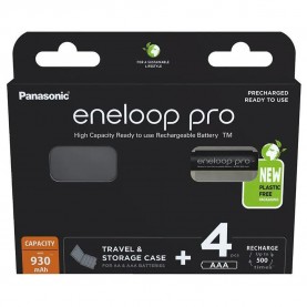 батерии,panasonic,eneloop,pro,r03,930mah,aaa,rechargeable,battery,4,units,clear,(black)