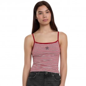 тениска,дамски,тениски,guess,jeans,w5gp35,kcie1,sleeveless,t,shirt,rugby,red,stripes,(red)