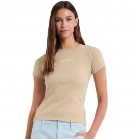 тениска,дамски,тениски,guess,jeans,w5ri57,ka0h1,slim,fit,short,sleeve,t,shirt,safari,tan,(beige)