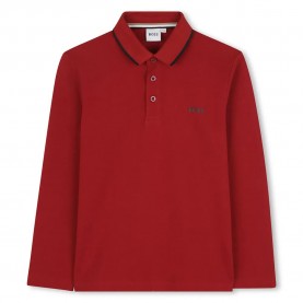 BOSS J52330 long sleeve polo - Red (Dark Red) детски,блузи,с,яка,boss,j52330,long,sleeve,polo,red,(dark,red)