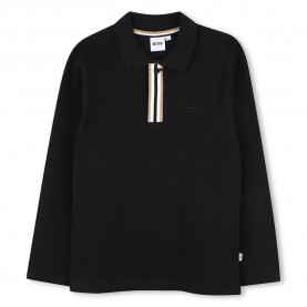 BOSS J52333 long sleeve polo - Black (Black) детски,блузи,с,яка,boss,j52333,long,sleeve,polo,black,(black)