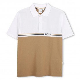 BOSS J52339 short sleeve polo - Brown / White (Cookie) детски,блузи,с,яка,boss,j52339,short,sleeve,polo,brown,white,(cookie)
