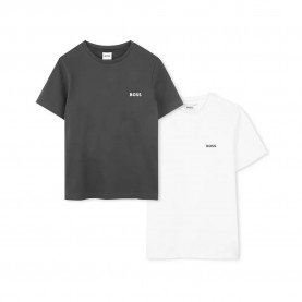 Тениска BOSS J52680 short sleeve T-shirt 2 units - White / Black (Black / White) тениска,мъжки,тениски,дамски,тениски,boss,j52680,short,sleeve,t,shirt,2,units,white,black,(black,white)