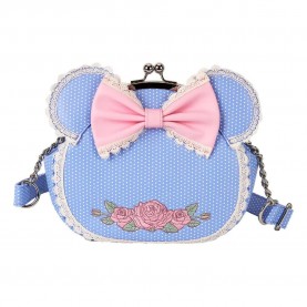 чанти,за,през,рамо,loungefly,disney,by,minnie,floral,and,lace,kisslock,crossbody,blue