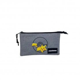 канцеларски,принадлежности,toybags,pikachu,pokemon,triple,pencil,case,multicolor,(grey)