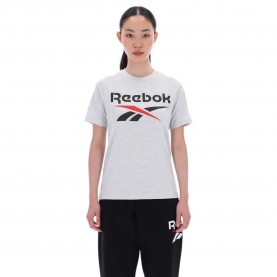 тениска,дамски,тениски,reebok,classics,wren,2,colour,logo,short,sleeve,t,shirt,silver,grey,marl