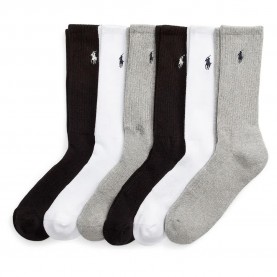 чорапи,мъжки,чорапи,polo,ralph,lauren,449950140,crew,socks,6,pairs,multicolor,(grey,black,white)