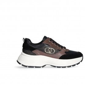 маратонки,дамски,маратонки,liu·jo,eva,06,trainers,calf,leather,monogra,black,brown,(brown)