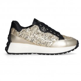 маратонки,дамски,маратонки,liu·jo,lolo,20,trainers,calf,leather,sequins,black,light,gold,(golden)