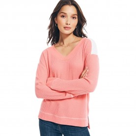 блуза,дамски,пуловери,дамски,плетени,дрехи,nautica,27k208,v,neck,sweater,pink