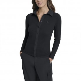 риза,с,дълъг,ръкав,дамски,блузи,дамски,ризи,dkny,button,front,long,sleeve,shirt,black,(black,black)