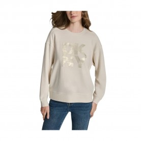блуза,дамски,пуловери,дамски,плетени,дрехи,dkny,distressed,sweater,beige,(eggng,lt,gold,beige)