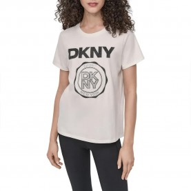 тениска,дамски,тениски,dkny,med,lg,relaxed,short,sleeve,t,shirt,enog,bk,sliver,beige,(beige)