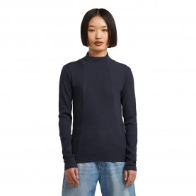 Тениска G-Star A Line Slim Fit long sleeve high neck T-shirt - Osaka Blue (Blue) тениска,дамски,тениски,g,star,a,line,slim,fit,long,sleeve,high,neck,t,shirt,osaka,blue,(blue)