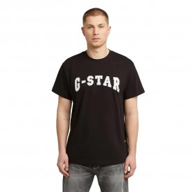 тениска,мъжки,тениски,g,star,felt,logo,short,sleeve,t,shirt,dark,black,(black)