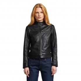 Яке G-Star Leather Biker leather jacket - Black (Dark Black) яке,дамски,якета,и,палта,g,star,leather,biker,leather,jacket,black,(dark,black)