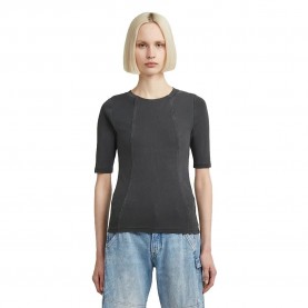 тениска,дамски,тениски,g,star,washed,a,line,slim,fit,short,sleeve,t,shirt,dark,black,gd,(grey)