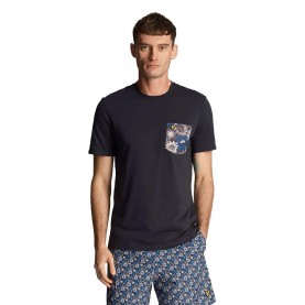 тениска,мъжки,тениски,lyle,&,scott,floral,print,short,sleeve,t,shirt,blue