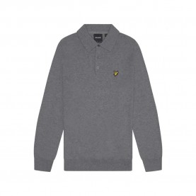 Lyle & scott KN2113VC long sleeve polo - Grey (Mid Grey Marl) дамски,блузи,с,яка,мъжки,блузи,с,яка,lyle,&,scott,kn2113vc,long,sleeve,polo,grey,(mid,grey,marl)