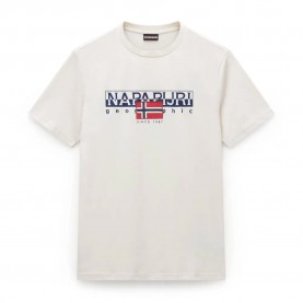 тениска,мъжки,тениски,napapijri,aylmer,short,sleeve,t,shirt,beige,dimity,(white)