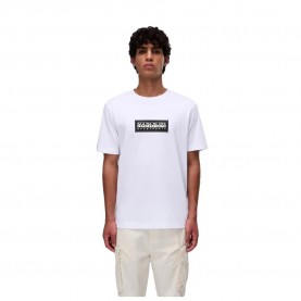 Тениска Napapijri Box Logo short sleeve T-shirt - White - (Bright White) тениска,мъжки,тениски,napapijri,box,logo,short,sleeve,t,shirt,white,(bright,white)