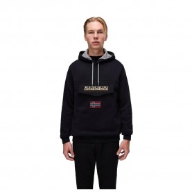 Суичър Napapijri Burgee Winter 4 hoodie - Black - (Black Beauty) суичър,мъжки,пуловери,napapijri,burgee,winter,4,hoodie,black,(black,beauty)