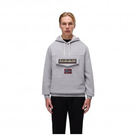 Суичър Napapijri Burgee Winter 4 hoodie - Grey - (Medium Grey Melange) суичър,мъжки,пуловери,napapijri,burgee,winter,4,hoodie,grey,(medium,grey,melange)
