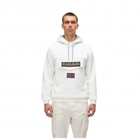 Суичър Napapijri Burgee Winter 4 hoodie - White - (White Heron) суичър,мъжки,пуловери,napapijri,burgee,winter,4,hoodie,white,(white,heron)