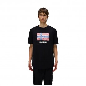 Тениска Napapijri Drapeau short sleeve T-shirt - Black - (Black Beauty) тениска,мъжки,тениски,napapijri,drapeau,short,sleeve,t,shirt,black,(black,beauty)