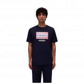 Тениска Napapijri Drapeau short sleeve T-shirt - Blue - (Blu Marine) тениска,мъжки,тениски,napapijri,drapeau,short,sleeve,t,shirt,blue,(blu,marine)