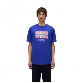 Тениска Napapijri Drapeau short sleeve T-shirt - Blue - (Royal Blue) тениска,мъжки,тениски,napapijri,drapeau,short,sleeve,t,shirt,blue,(royal,blue)