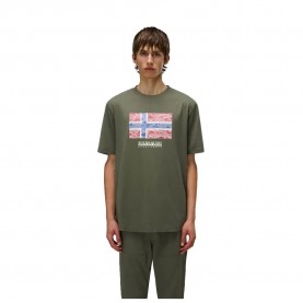 Тениска Napapijri Drapeau short sleeve T-shirt - Green - (Tea Leaf) тениска,мъжки,тениски,napapijri,drapeau,short,sleeve,t,shirt,green,(tea,leaf)