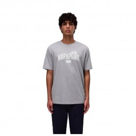 Тениска Napapijri Funes short sleeve T-shirt - Grey (Medium Grey Melange) тениска,мъжки,тениски,napapijri,funes,short,sleeve,t,shirt,grey,(medium,grey,melange)