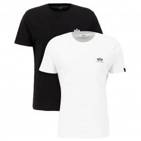 тениска,мъжки,тениски,alpha,industries,basic,small,logo,short,sleeve,t,shirt,2,units,black,white,(white,black)