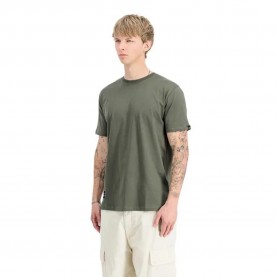 тениска,мъжки,тениски,alpha,industries,label,back,print,short,sleeve,t,shirt,dark,olive,(green)